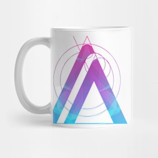 Geometric illusion gradient linear pink Mug